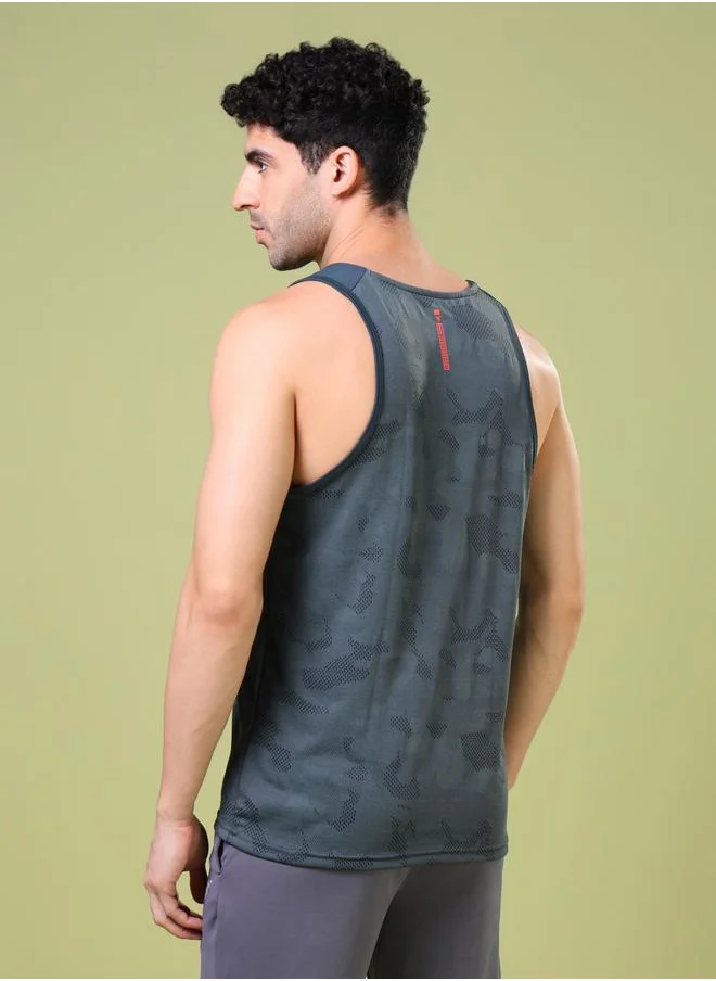 تكنوسبورت Technosport Textured Jacquard Round Neck Vest