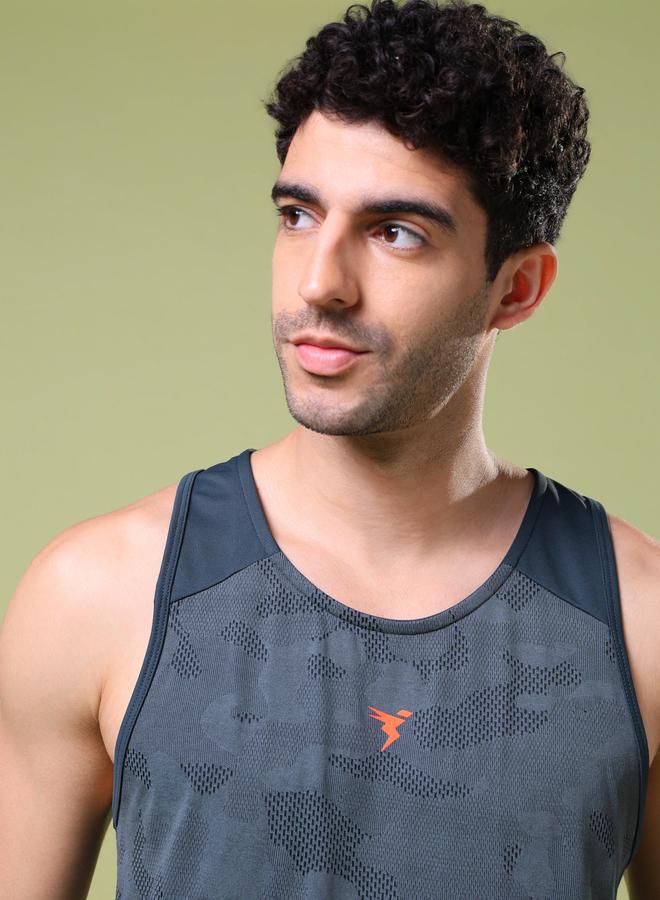 تكنوسبورت سترة بدون أكمام بياقة مستديرة بنقش جاكار - Image 3