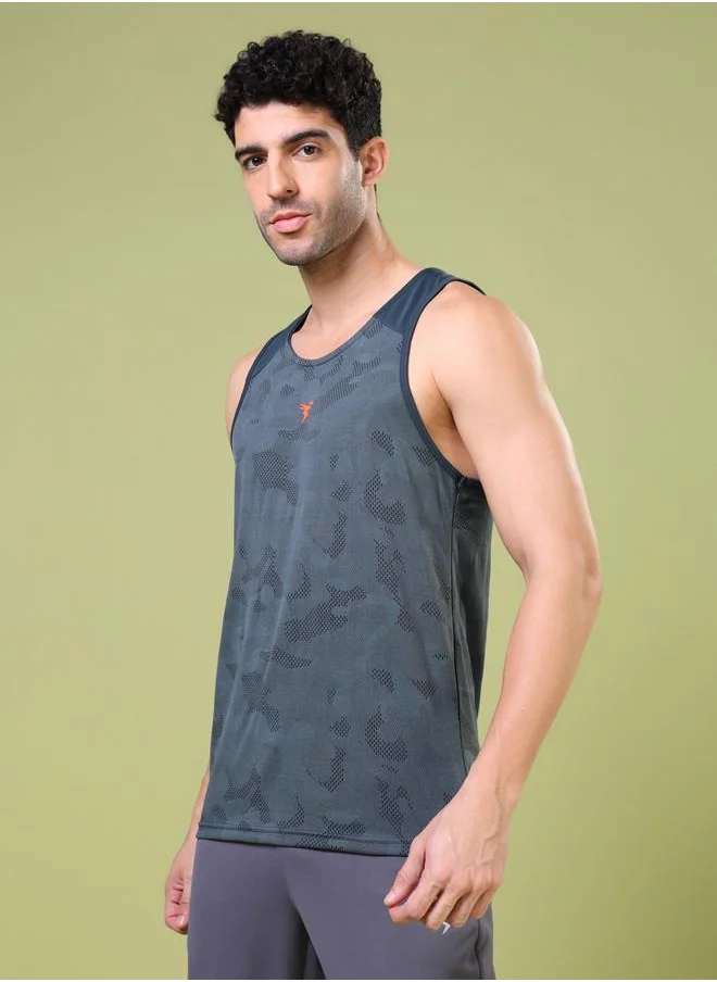 تكنوسبورت Technosport Textured Jacquard Round Neck Vest