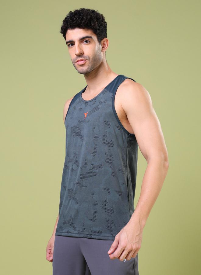 تكنوسبورت سترة بدون أكمام بياقة مستديرة بنقش جاكار - Image 2