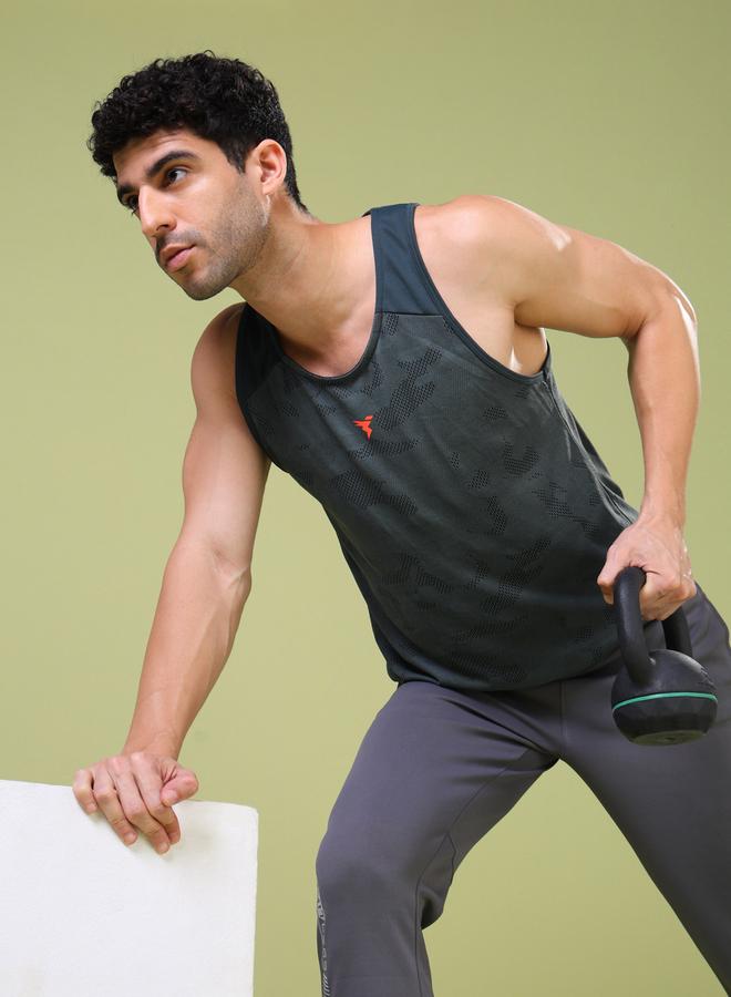 تكنوسبورت سترة بدون أكمام بياقة مستديرة بنقش جاكار - Image 5