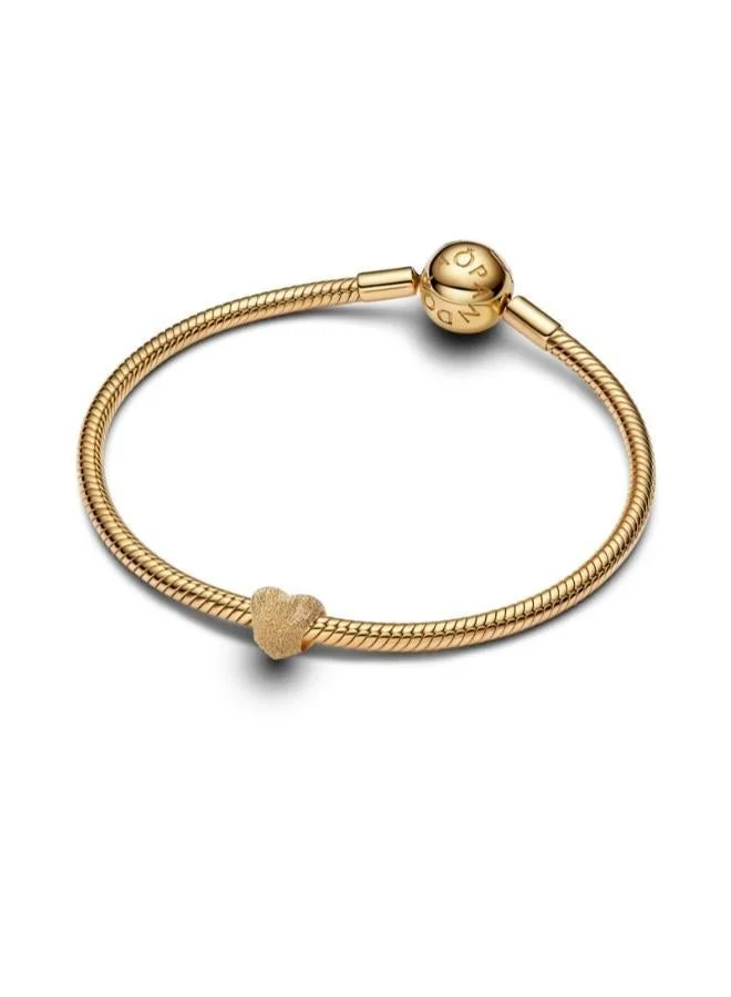 PANDORA Gold Textured Heart Mini Charm for Women | Best Price UAE