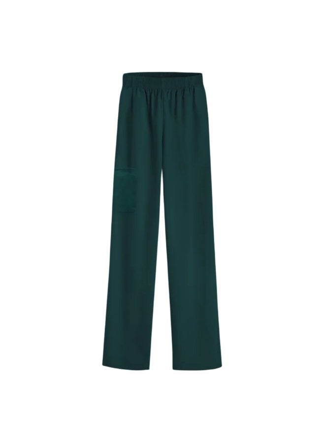 Loquat Womens Medical Scrubs Set Medical Uniform Long trousers Dark Green - Image 1