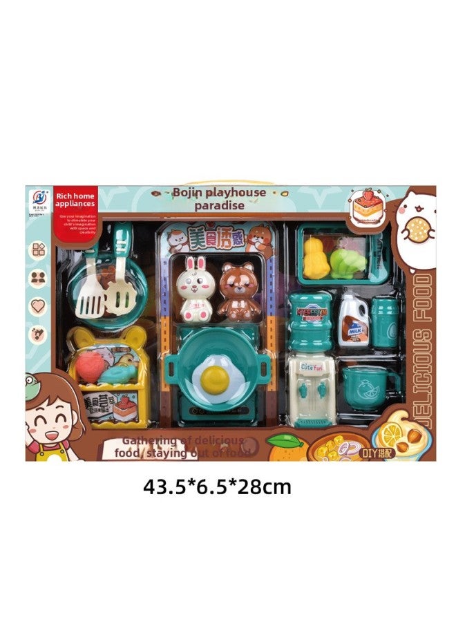 Children's Play House Toys Supermarket Cash Register Raffle Machine Ice Cream Car Girls Play House Kindergarten Gift Toys-Color:Gourmet Paradise - Image 1