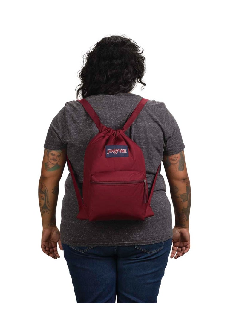 JANSPORT - Drawsack Drawstring Bag with Adjustable Shoulder Straps,14L, 0.19kg - Russet Red - Image 1