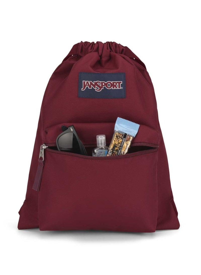 JANSPORT Drawsack Drawstring Bag with Adjustable Shoulder Straps,14L, 0.19kg - Russet Red  - Image 3