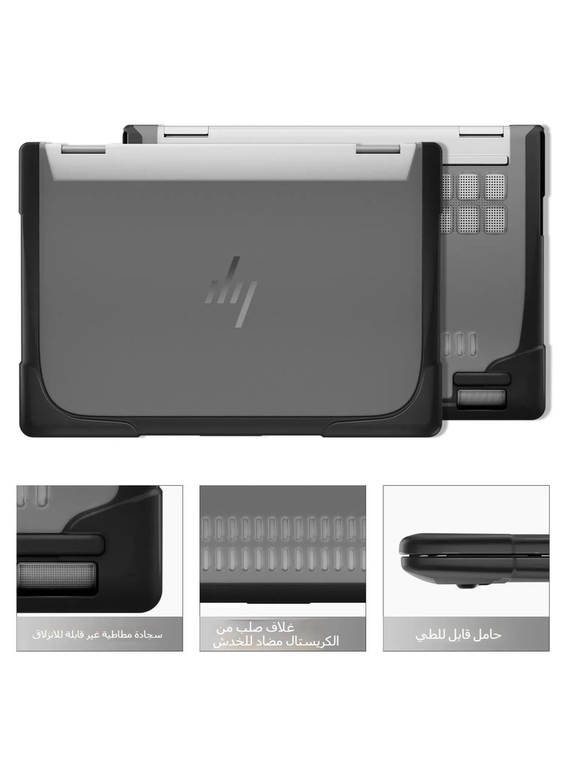 general Compatible 14 Inch HP Envy X360-14 2024 2-in-1 Laptop Case - Heavy Duty Rugged Hard Shell Cover Frosted Thermal and Drop Protection - Image 2