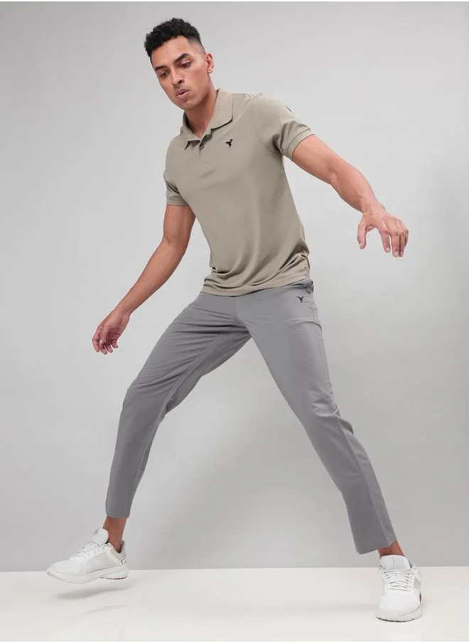 تكنوسبورت Technosport Solid Mid Rise Regular Fit Joggers