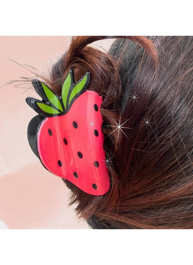 Marsrut Funky Hair Claw Clips In Fruit Shape Novelty Foodinspired Jaw Barrettes Sweet Shark Grab Accessories In Bulk For Women/Girls/Teachers (5Pieces Avocado Pineapple Watermelon Carrot Strawberry)  - Image 3