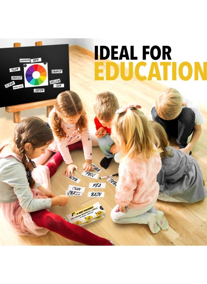 X-bet MAGNET - Magnetic Labels Dry Erase For Metal Shelving And Whiteboards - Dry Erase Magnetic Strips - Sticky Labels And Stickers - Blank Write On Magnets - Writable Flexible Magnet Sheet For Refrigerator - Image 1