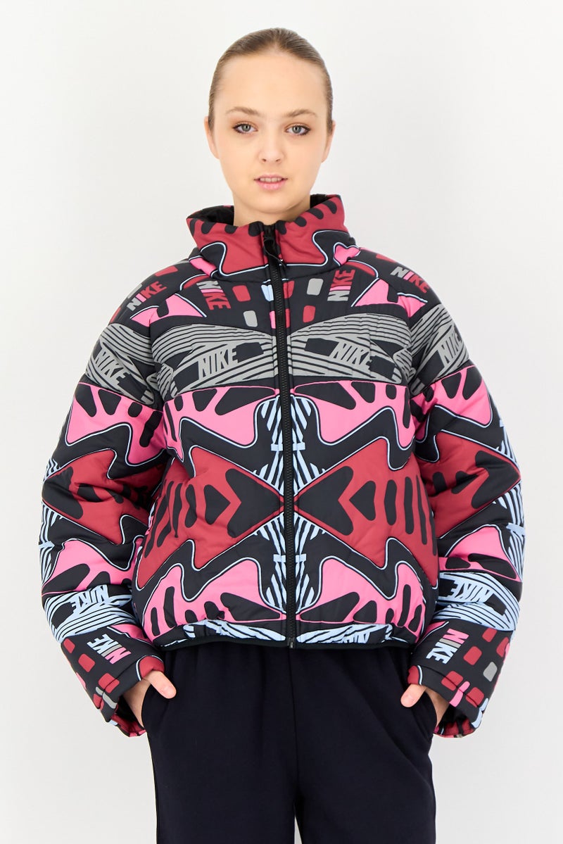 Nike Women Therma Fit Long Sleeve Full Zip Outdoor Jacket, Multicolor - Image 1