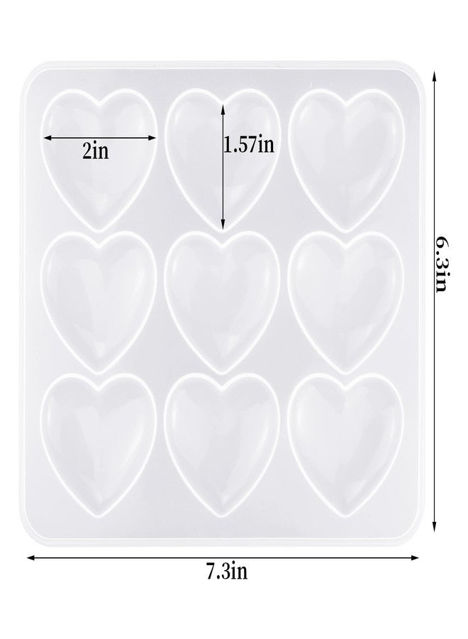 HOVEOX 2 Pieces Heart Shape Resin Molds Heart Shape Epoxy Molds Heart Silicone Molds for Resin Heart Resin Molds for Craft Making (2) - Image 2