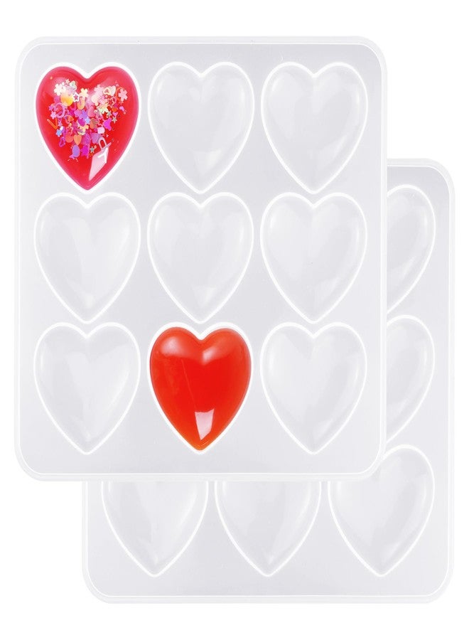 HOVEOX 2 Pieces Heart Shape Resin Molds Heart Shape Epoxy Molds Heart Silicone Molds for Resin Heart Resin Molds for Craft Making (2) - Image 1