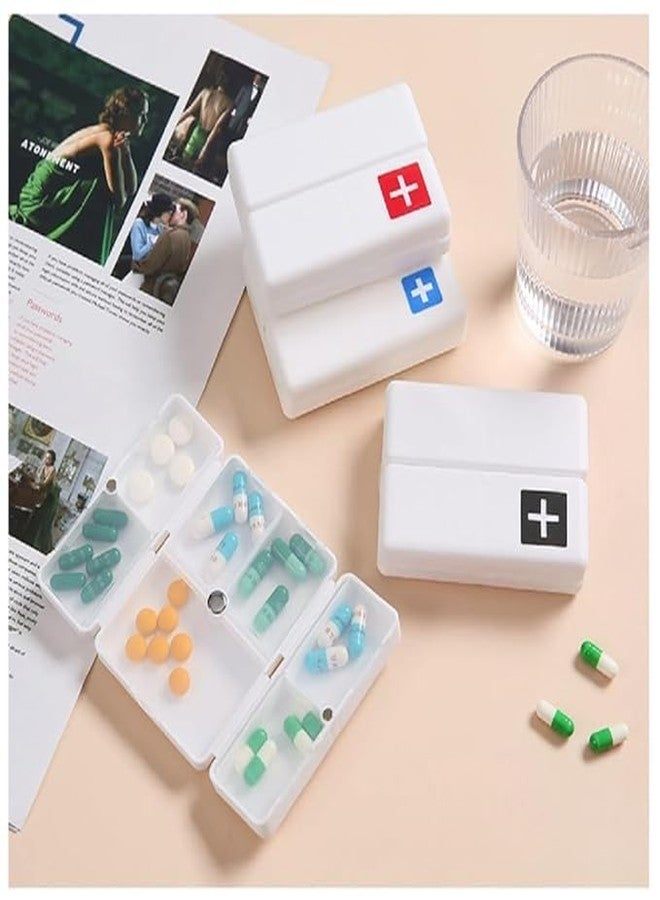 CLICKSWIFT 7 Grids Folding Magnetic Reversible Air Tight Portable Medicine Pill Organizer Box For Pill, Vitamins, Fish Oil & Supplement Home & Travelling Use, Multicolour 1 Pcs - Image 5