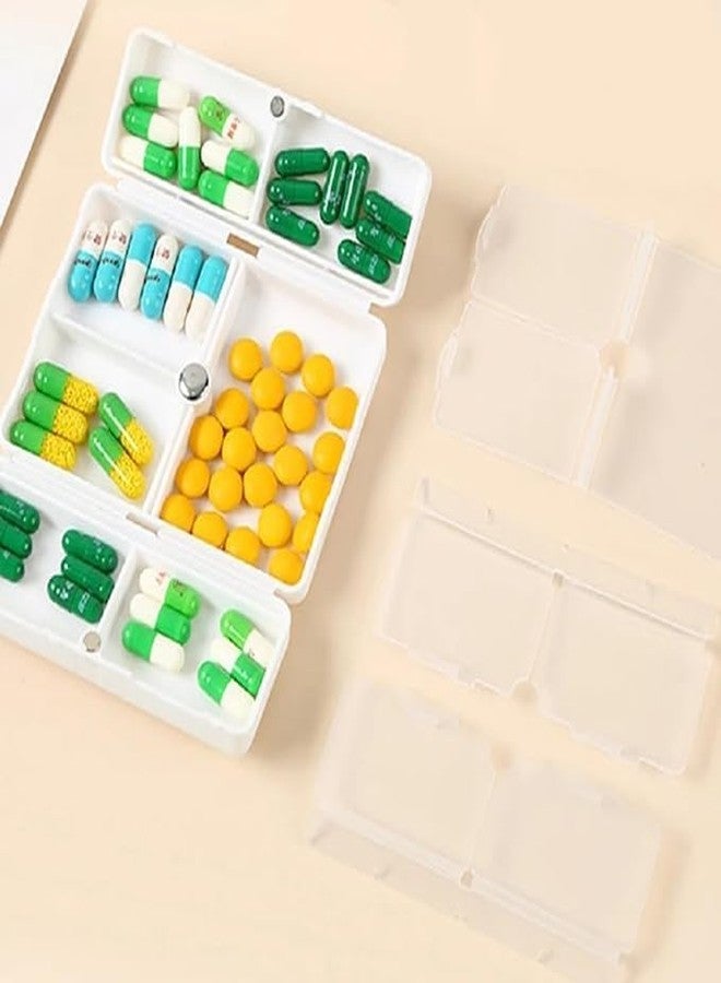 CLICKSWIFT 7 Grids Folding Magnetic Reversible Air Tight Portable Medicine Pill Organizer Box For Pill, Vitamins, Fish Oil & Supplement Home & Travelling Use, Multicolour 1 Pcs - Image 3
