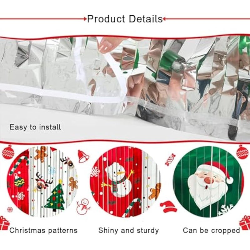 Loquat Foil Fringe Curtains,2 Pack  Party Decorations for Kids & Adults 1 x 2M Xmas Metallic Tinsel Photobooth Props Backdrop Streamers for Winter Xmas Holiday Party Supplies Decor - Image 5