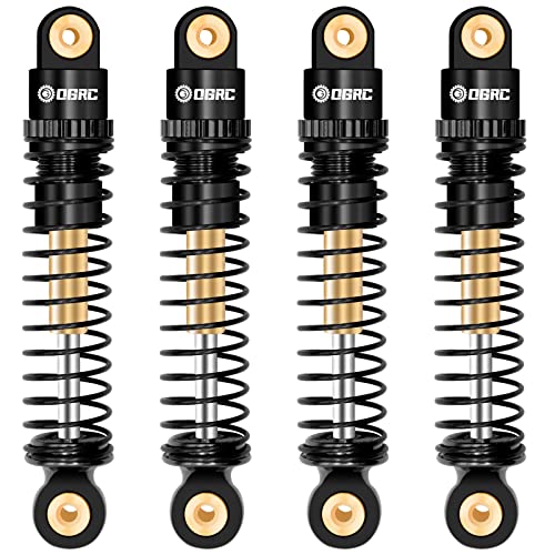 OGUNKE OGRC Shocks Absorber Aluminum Front & Rear Shock Damper RC Shocks for Axial SCX24 C10 JLU Deadbolt Gladiator Bronco Upgrade Parts (Black) - Image 1