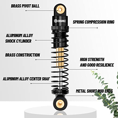 OGUNKE OGRC Shocks Absorber Aluminum Front & Rear Shock Damper RC Shocks for Axial SCX24 C10 JLU Deadbolt Gladiator Bronco Upgrade Parts (Black) - Image 4