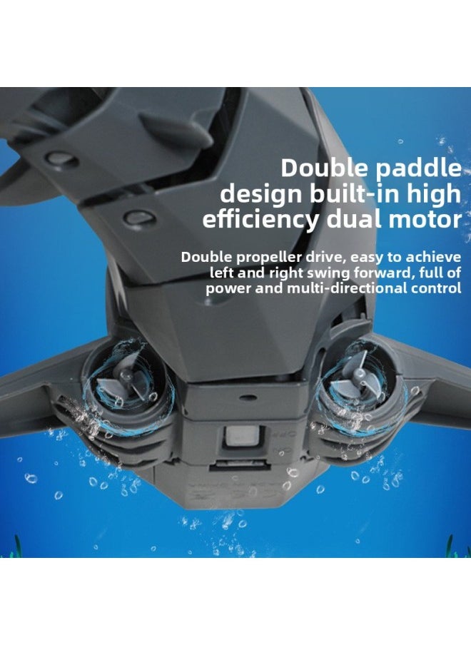Electric Remote Control Shark Charging Simulation Children's Remote Control Boat Model Summer Swimming Water Toys-Color:Mechanical Golden Shark  - Image 5