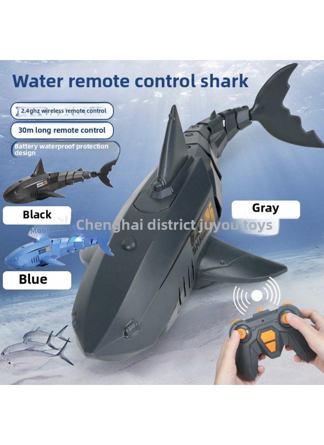 Electric Remote Control Shark Charging Simulation Children's Remote Control Boat Model Summer Swimming Water Toys-Color:Mechanical Golden Shark  - Image 2