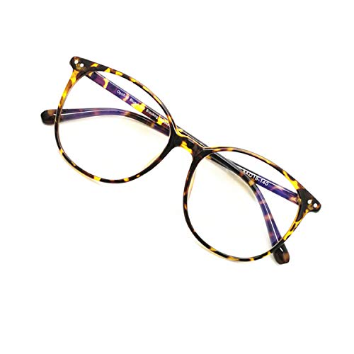 OPTIFINE Reading Glasses Anti Blue Light Blocking Reader Oversized Frame for Women Men for Mid Big Face Anti Eyestains Tortoise 0 - Image 1