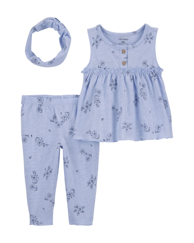 carter's 3-Piece Floral Outfit Set - Image 3