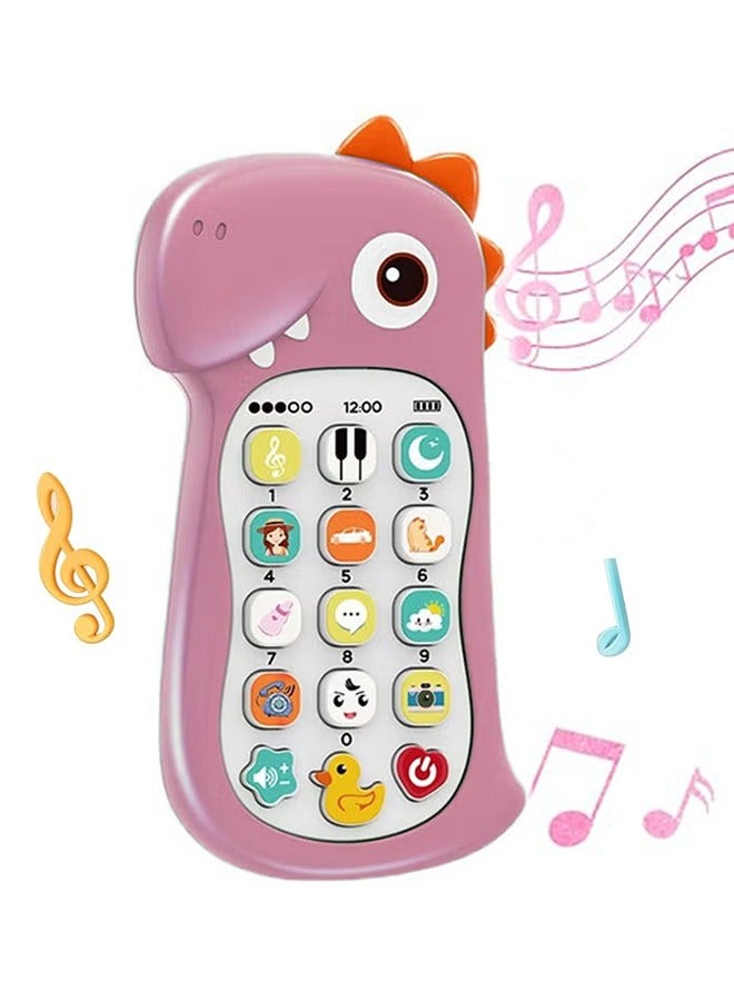 Early Educational Music Toy Baby Phone Story Simulation Mobile Remote Control Learning Educational Dinosaur Fake Phone Fun for Kids, 7*2.5*14cm - Image 1