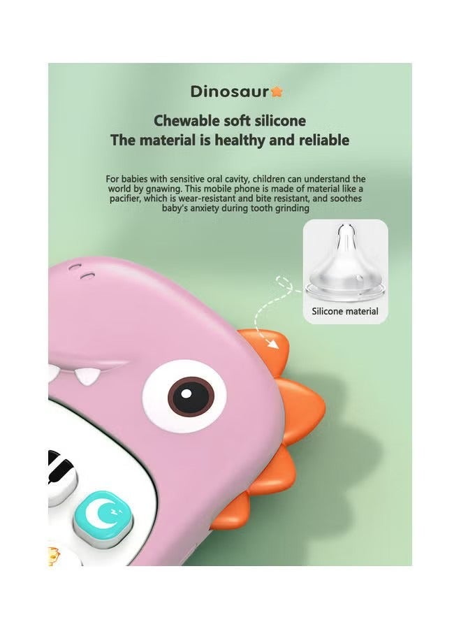 Early Educational Music Toy Baby Phone Story Simulation Mobile Remote Control Learning Educational Dinosaur Fake Phone Fun for Kids, 7*2.5*14cm - Image 5