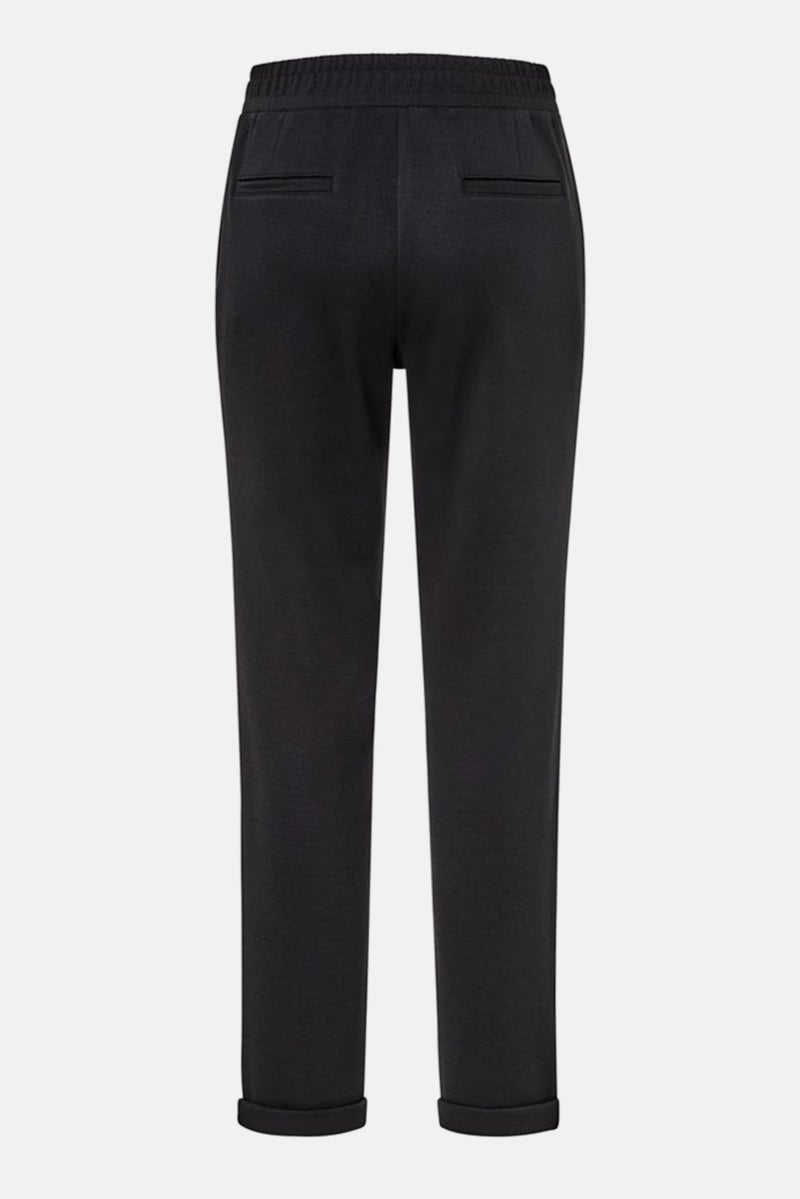 Tchibo Women Straight Leg Plain Jogger Pants, Black - Image 3