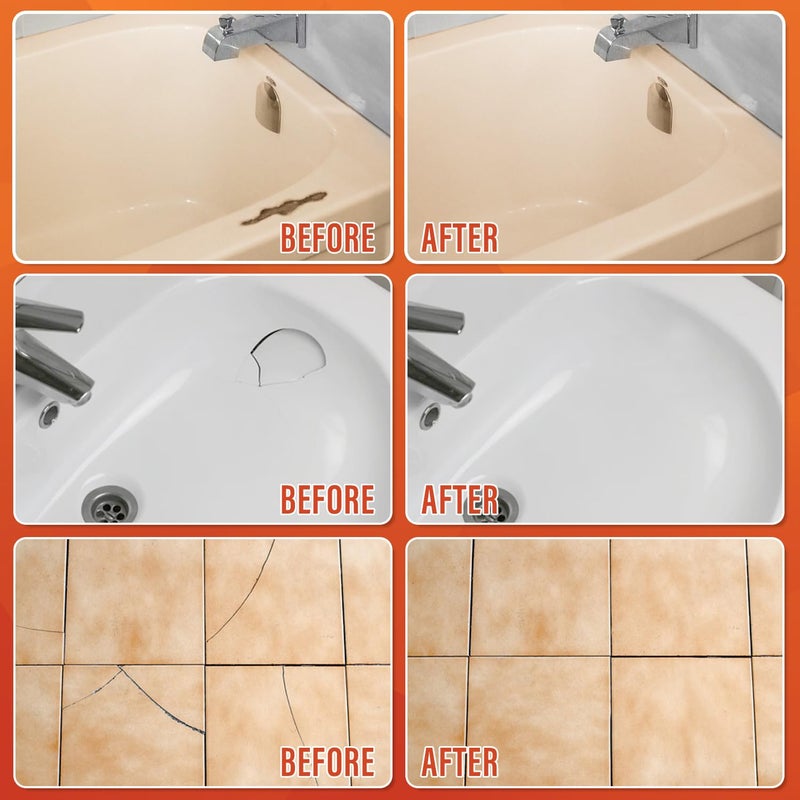 Ankita Fiberglass Tub Repair Kit(Color Match), Fiberglass Shower and Acrylic Bathtub Repair Kit for Scratches, Cracks, Chips, Holes on Porcelain, Enamel, Tubs, Tile, Sink, Fix Chipped Almond Bath Tub - Image 3