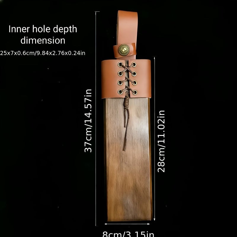 Walnut Wood Knife Sheath Portable Outdoor Hatchet Storage Box - Image 3