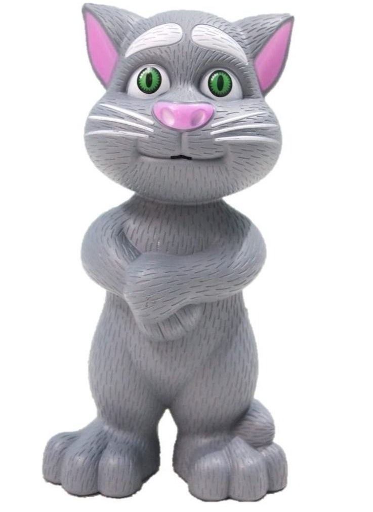 Generic - Intelligent Talking Tom Cat with Recording, Music, Story & Touch Functionality, Wonderful Voice with Stories & Songs (Grey) - Image 1