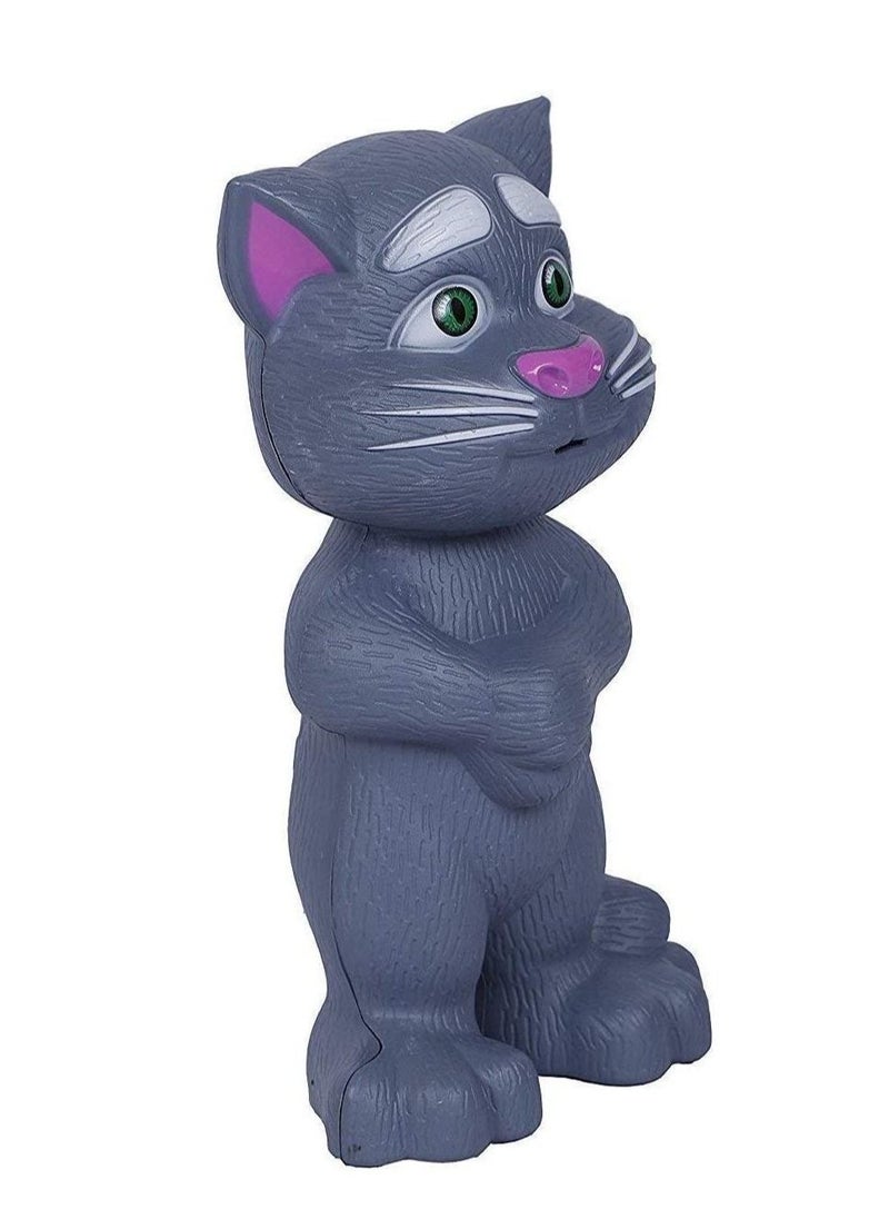 Generic - Intelligent Talking Tom Cat with Recording, Music, Story & Touch Functionality, Wonderful Voice with Stories & Songs (Grey) - Image 1