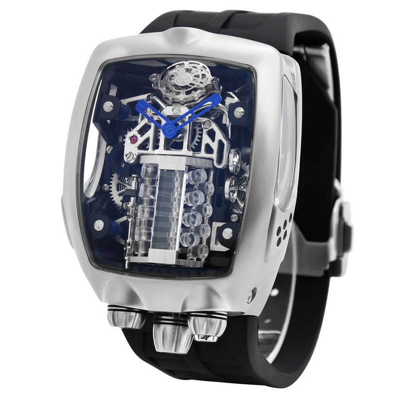 Bugatti 16-cylinder engine men's watch, featuring a wine-barrel shaped fashionable large dial, waterproof, skeletonized mechanical movement, suitable for men - Image 1