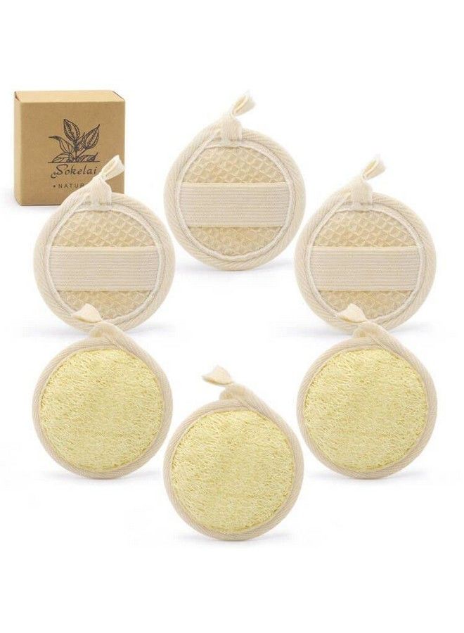 wokelai Exfoliating Loofah Sponge Pads Face Loofa Brush 6 Pack 3.15 Inches Made Of 100% Natural Luffa Body And Facial Scrub Pad Personal Care Close Skin For Men And Women For Bath Spa And Shower - Image 2