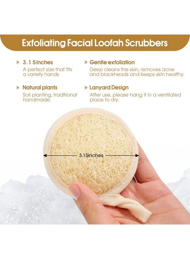 wokelai Exfoliating Loofah Sponge Pads Face Loofa Brush 6 Pack 3.15 Inches Made Of 100% Natural Luffa Body And Facial Scrub Pad Personal Care Close Skin For Men And Women For Bath Spa And Shower - Image 4
