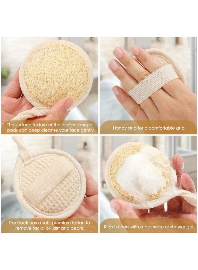 wokelai Exfoliating Loofah Sponge Pads Face Loofa Brush 6 Pack 3.15 Inches Made Of 100% Natural Luffa Body And Facial Scrub Pad Personal Care Close Skin For Men And Women For Bath Spa And Shower - Image 3