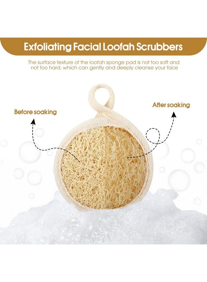 wokelai Exfoliating Loofah Sponge Pads Face Loofa Brush 6 Pack 3.15 Inches Made Of 100% Natural Luffa Body And Facial Scrub Pad Personal Care Close Skin For Men And Women For Bath Spa And Shower - Image 5