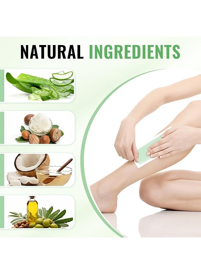 سوماكس شرائح شمع لإزالة الشعر، مزدوجة الجوانب، مجموعة إزالة الشعر بالشمع مع 30 شريحة شمع للوجه و4 مناديل زيتية مهدئة - Image 2