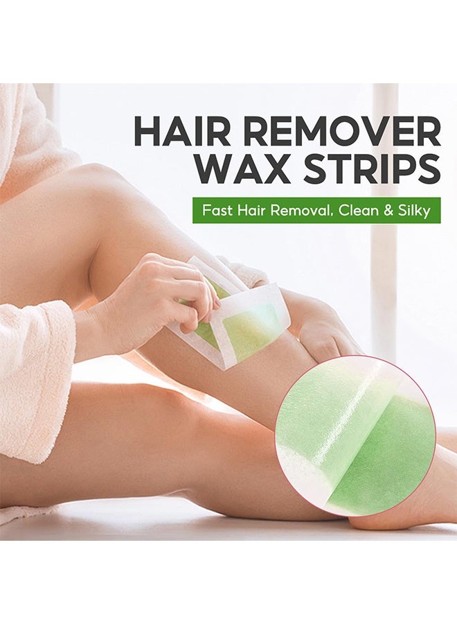 سوماكس شرائح شمع لإزالة الشعر، مزدوجة الجوانب، مجموعة إزالة الشعر بالشمع مع 30 شريحة شمع للوجه و4 مناديل زيتية مهدئة - Image 4
