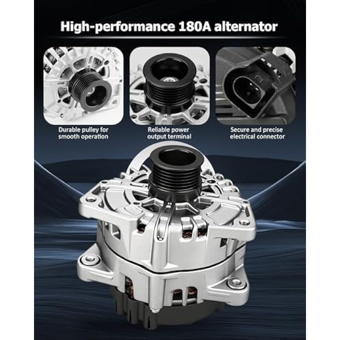 Bestview A0009068601 Alternator 180A 12V Compatible with Mer-cedes B-enz E550 2012-2017, ML550 2013-2014, S550 CL550 CLS550 GL450 GL550 SL550 SLK55, 6-Groove Pulley - Replaces 11808N FG18S029 0141540902 - Image 5