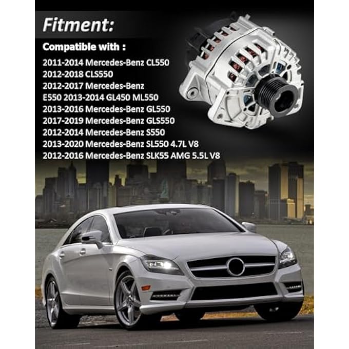 Bestview A0009068601 Alternator 180A 12V Compatible with Mer-cedes B-enz E550 2012-2017, ML550 2013-2014, S550 CL550 CLS550 GL450 GL550 SL550 SLK55, 6-Groove Pulley - Replaces 11808N FG18S029 0141540902 - Image 2