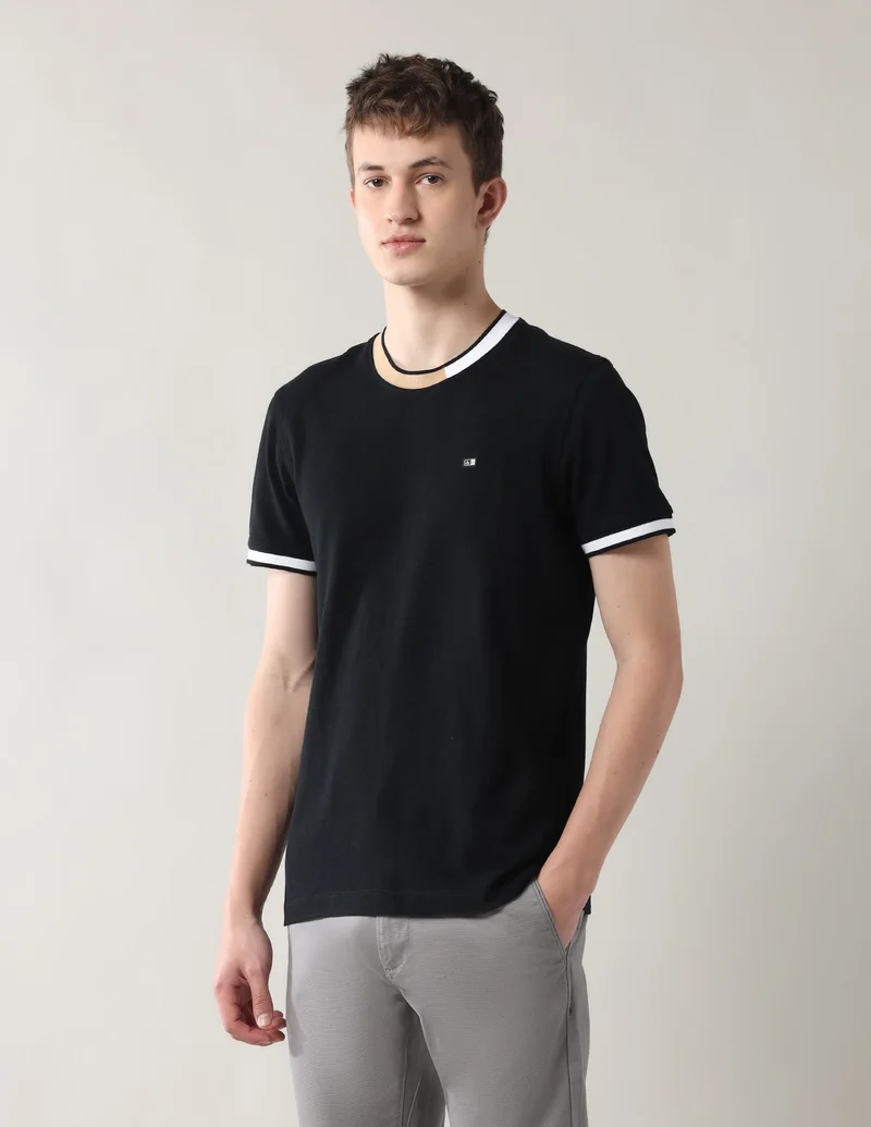 Arrow Black Solid Black White Beige T-Shirt for Men | Best Price UAE