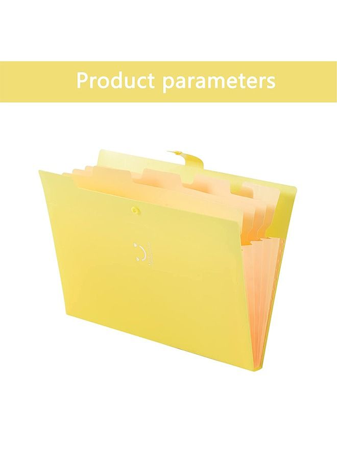 A4 Paper Expanding File Folder 5 Pockets Cute Folders Yellow - Image 2