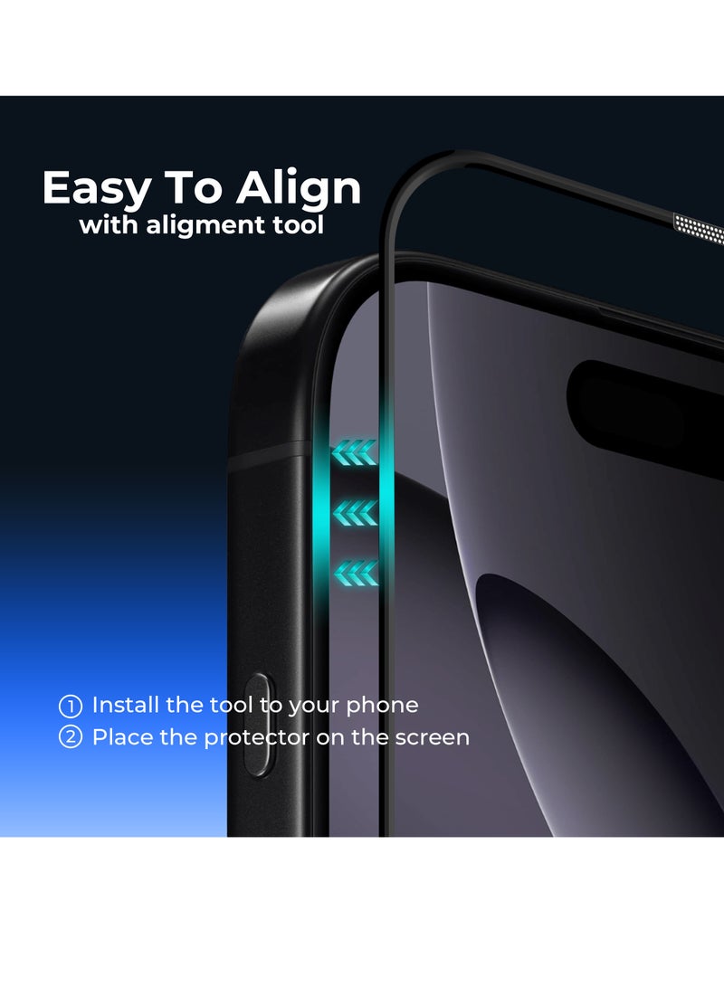 ماكسويل للالكترونيات حامي شاشة ماكسويل 3D فيستا للخصوصية ضد التلصص HD متوافق مع iPhone 16 Pro يوفر حماية للخصوصية، مع خصائص مضادة للكهرباء الساكنة، طلاء أوليوفوب، ومقاوم للغبار. سهل التركيب وخالي من الفقاعات - Image 5