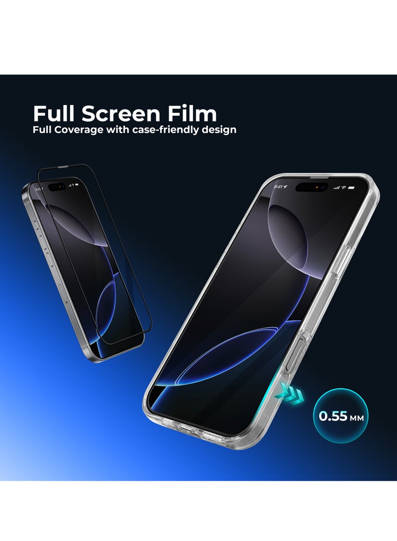 ماكسويل للالكترونيات حامي شاشة ماكسويل 3D فيستا للخصوصية ضد التلصص HD متوافق مع iPhone 16 Pro يوفر حماية للخصوصية، مع خصائص مضادة للكهرباء الساكنة، طلاء أوليوفوب، ومقاوم للغبار. سهل التركيب وخالي من الفقاعات - Image 2