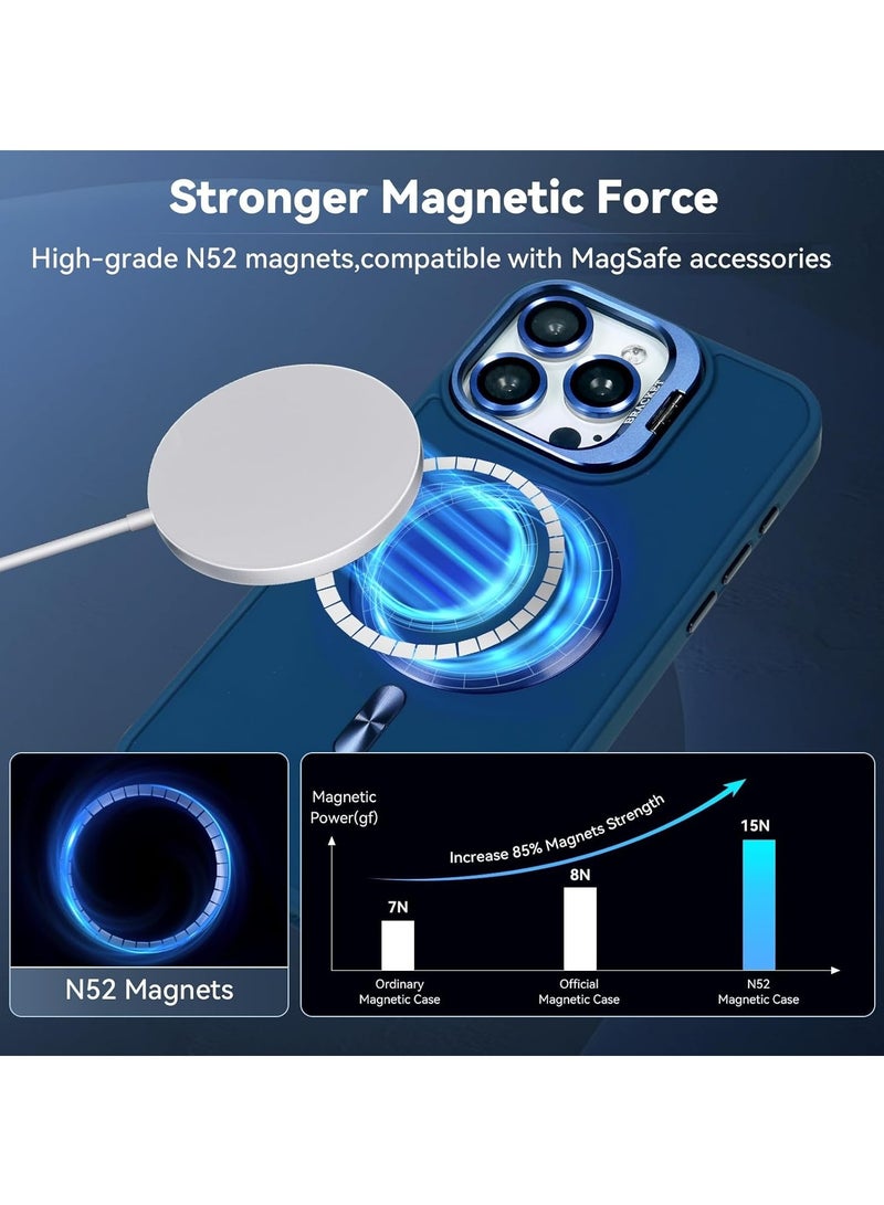 بلو فاير غطاء آيفون 16 برو ماكس مغناطيسي ماج سيف - تصميم أنيق رفيع مع حماية معدنية للكاميرا | شحن لاسلكي سريع متوافق مع ماج سيف | ألوان جذابة (أسود، وردي، كاكي، رمادي، أزرق، بنفسجي) - مقاوم للصدمات وخدوش الشاشة - Image 5