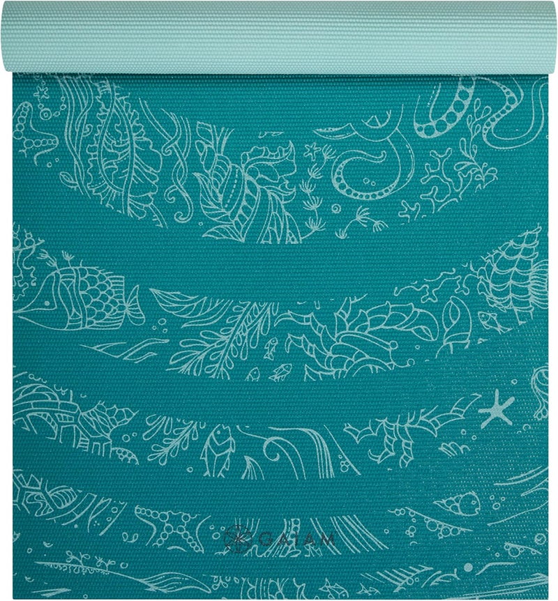 Gaiam Print Yoga Mat, Non Slip Exercise & Fitness Mat for All Types of Yoga, Pilates & Floor Exercises - Image 2