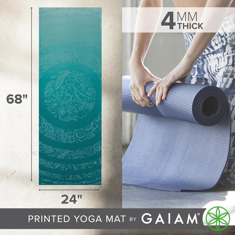 Gaiam Print Yoga Mat, Non Slip Exercise & Fitness Mat for All Types of Yoga, Pilates & Floor Exercises - Image 5