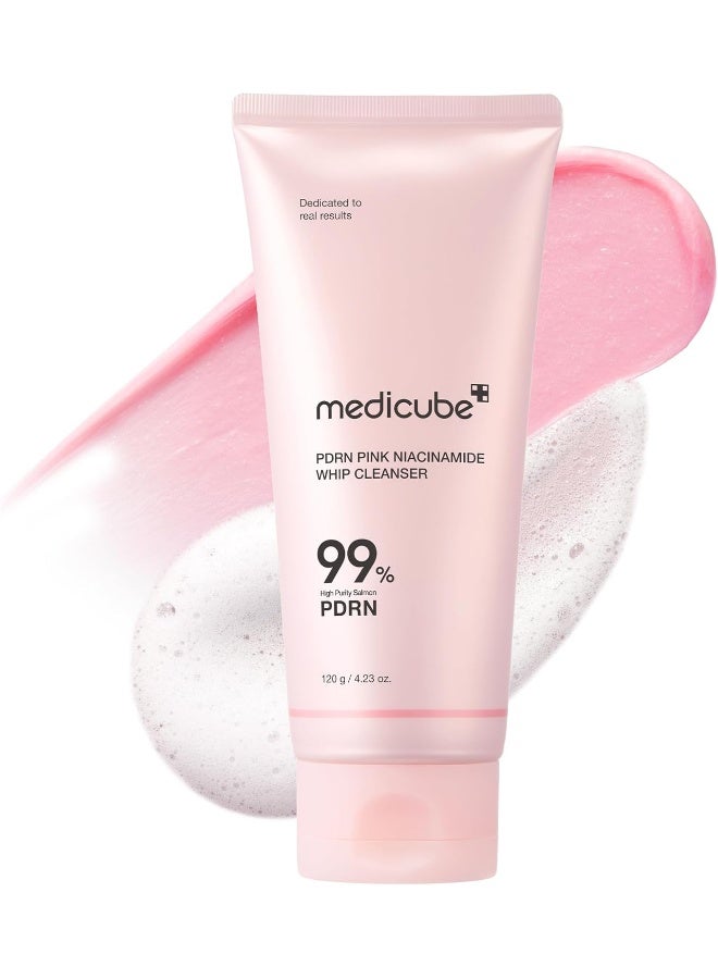 Medicube منظف بي دي آر إن نايسيناميد الوردي 120 جرام، غسول وجه مرطب لطيف للبشرة الحساسة، منظف لإصلاح الحاجز وتفتيح البشرة بتقنية بي دي آر إن ونايسيناميد، غسول وجه يومي غير مزيل للزيوت. - Image 1